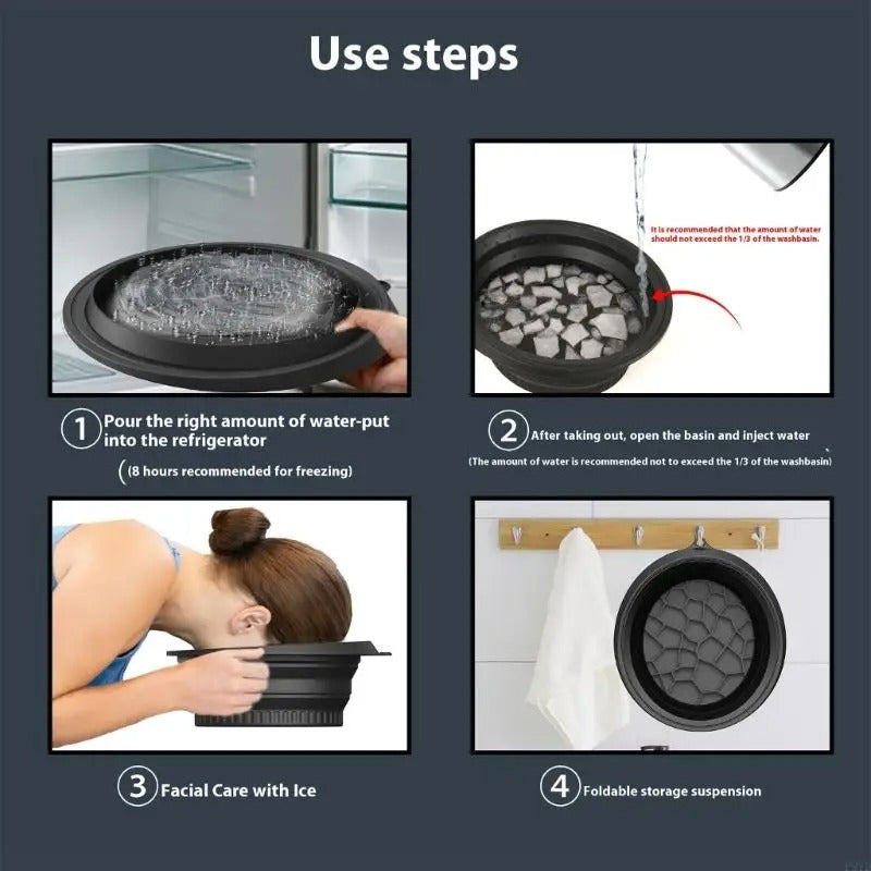 Silicone Foldable Face Ice Bath Bowl